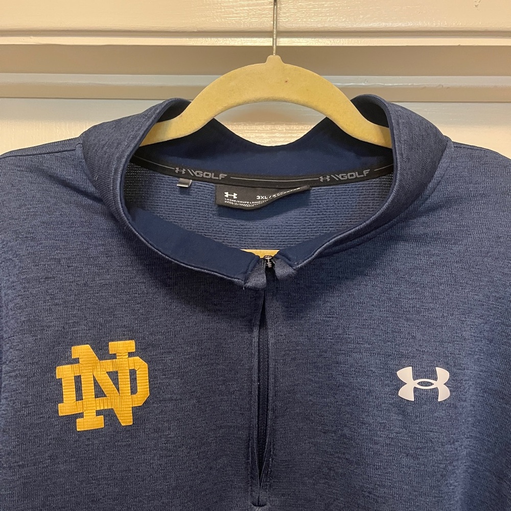 Under Armour Notre Dame Irish 3XL quarterzip fleece EUC - Picture 4 of 4
